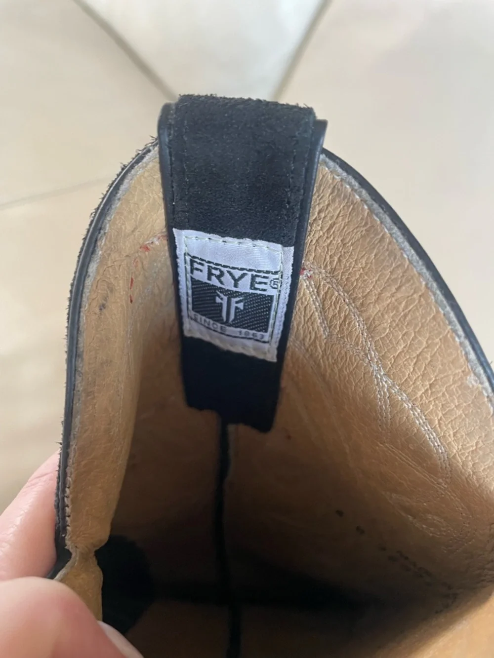 Frye “Daisy Duke” Black Suede Western Embroidered Flame Style Western Boots - Picture 11 of 14